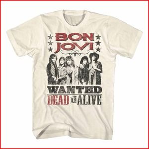 Bon Jovi Dead Or Alive Photo Natural Adult T-Shirt